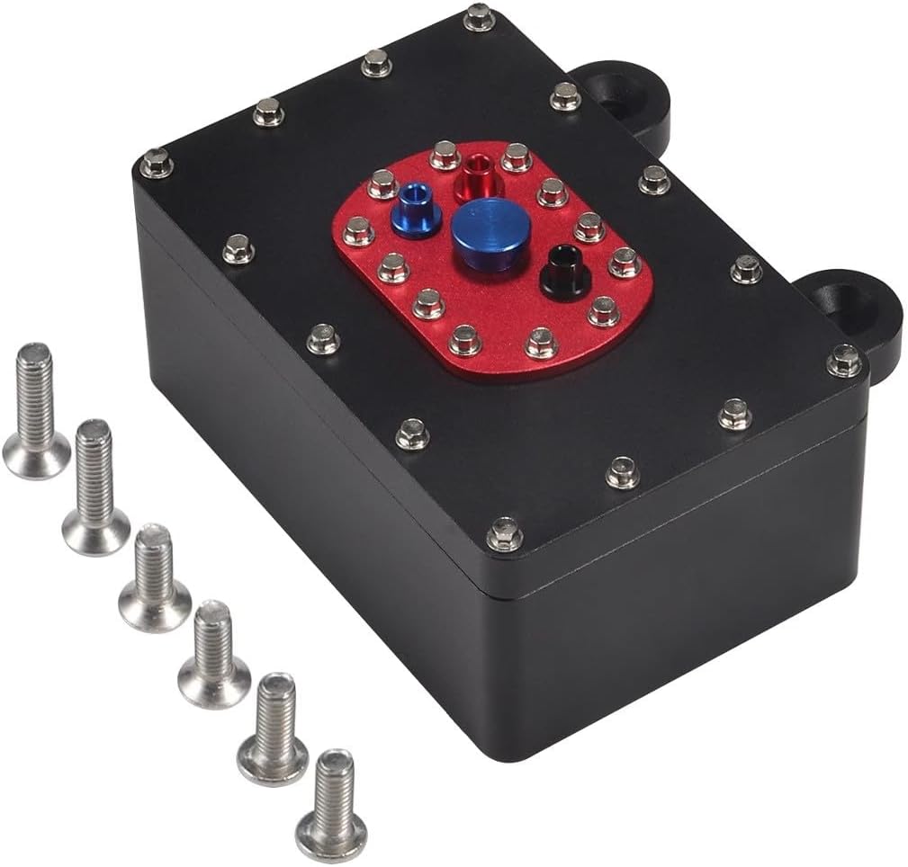 1/10 RC Crawler Receiver Box CNC Aluminum Alloy Scale Fuel Cell Receiver Box for 1/8 1/10 Axial Yeti Rock RC Crawler SCX10 VS4-10 TRX4 (Blue)