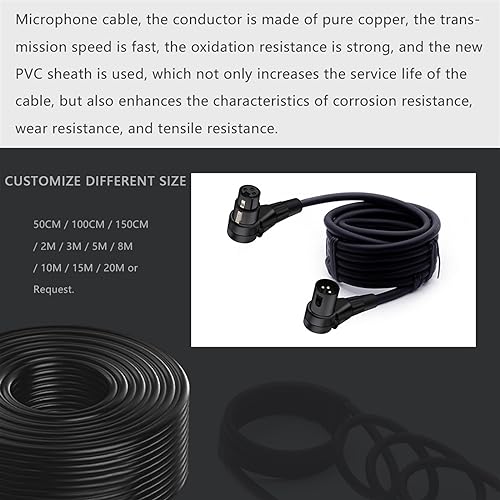 Câble XLR 8m angle droit scène studio pour micro mélangeur - 5