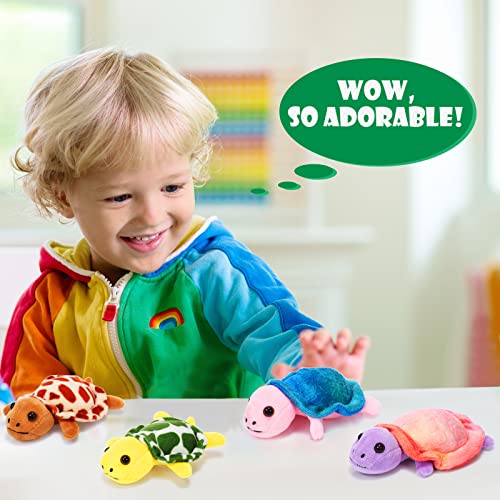 Aoriher 6 Pieces Sea Turtle Stuffed Animal with Babies 12\" Mommy Stuffed Sea Turtle with 3 Little Plush 2 Plush Eggs Soft Pillow Tortoise Hugging Gifts for Kids Birthday Christmas Baby Shower(Modern)