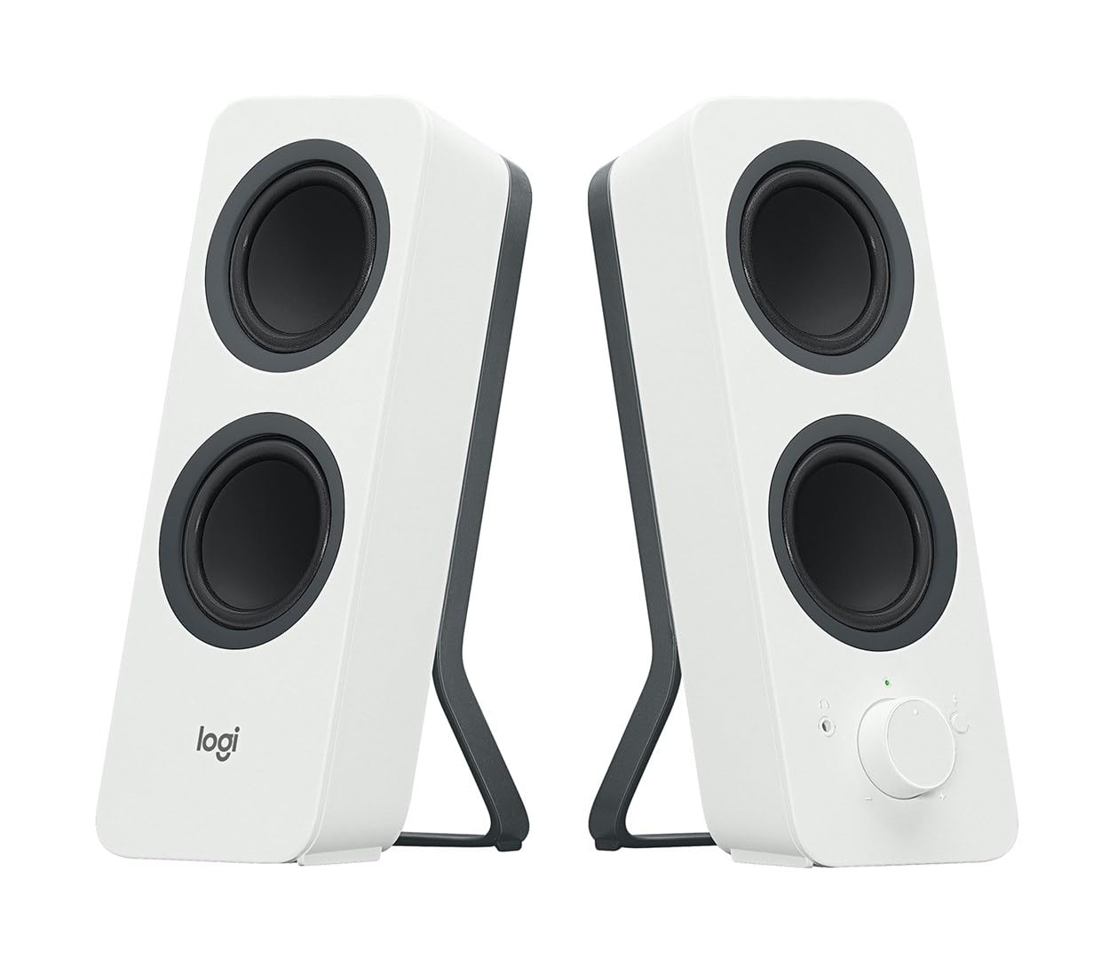 Logitech Z207 Kabelloser PC-Lautsprecher, Bluetooth, Stereo Sound, 10 Watt Spitzenleistung, 3,5 mm Eingang, Kopfhörerbuchse, Easy-Switch Feature, EU Stecker, PC/TV/Tablet/Handy - Weiß
