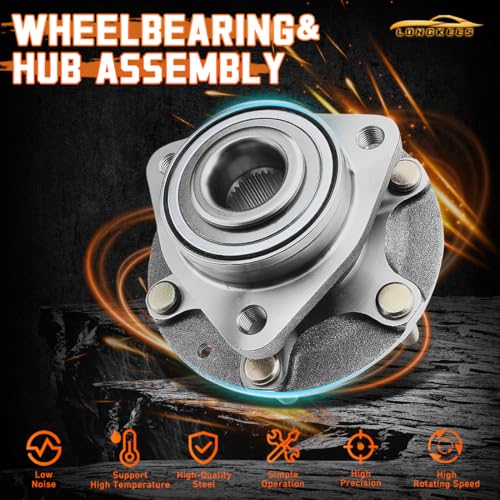 Wheel Hub Bearing Assembly FIT Chevy Equinox Malibu Impala GMC Terrain Buick Lacrosse Regal Cadillac XTS, 5-Lug 30-Spline w/ABS Sensor, Replaces 513288 13589515 13507107 by LONGKEES - Used condition - Image 3