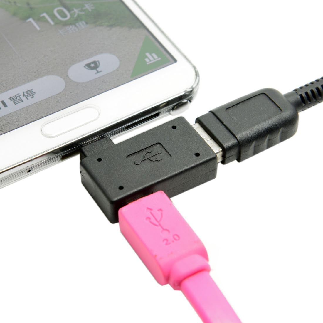 chenyang Micro USB OTG Power Adapter 2 in 1 Micro USB Male to USB 2.0 Female 90 Degree Left Angled Connector Adapter