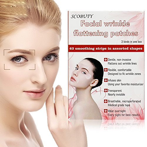 Facial Wrinkle Patches, Facial Wrinkle Remover Strips, Facial Wrinkle Flattening Patches, Rapid anti-wrinkle treatment, Triangle - Forehead, Around Eyes & Lips (Pattern 3)