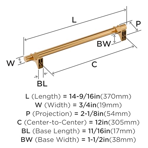 Image of Amerock Davenport 12 inch (305mm) Center-to-Center Champagne Bronze Appliance Pull, BP36697CZ
