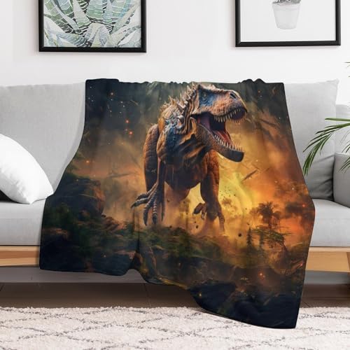 Manta de franela de dinosaurio para cama y sofá de 180x200 cm 3