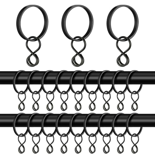 Otoolling 50 Pack Curtain Rings with Eyelets 1.5 Inch Ring for Curtain...