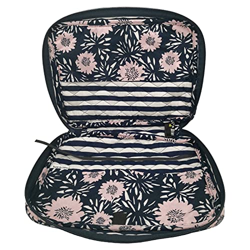 Image of DIWI Quilted Bible Cover Extra Large Sizes 11.25 X 8.25 X 2.75 Inches Good Book Case (XL, C1 Navy Pink)