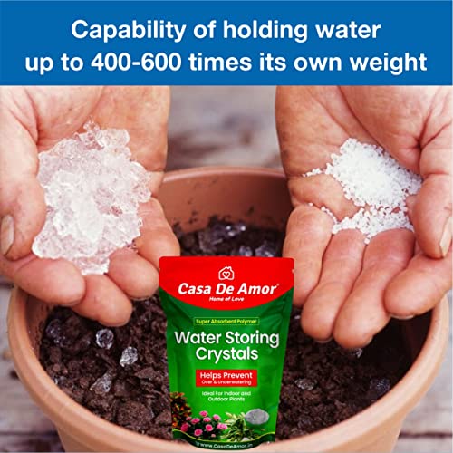 Image of Casa De Amor Water Storing Crystals | Water Retaining Super Absorbent Polymer for Plant, Soil Mixing and Hydroponics Gardening, Lucky Bamboo Plant (500 gm)