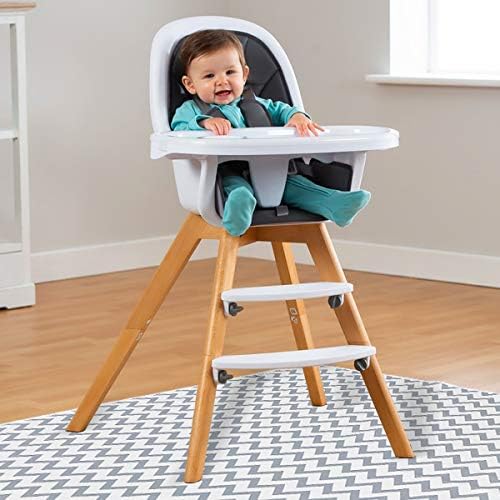 Splat Mat for Under High Chair BORPRES Floor Mat with Silicone Bottom , Baby Mat for Art, Crafts,Playtime on Floor or Table, Lightweight and Soft ,Extra Large 57x57-inch,Gray Chevron