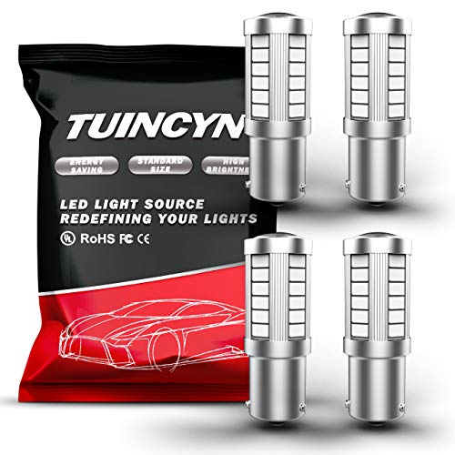 TUINCYN BAU15S PY21W LED Bulb Red Brake Light Bulb Super Bright 8000K 5630 33SMD 1156 7507 12496 5009 7507AST Turn Signal Light Back Up Reverse Light Parking Light DC 12V (Pack of 4)