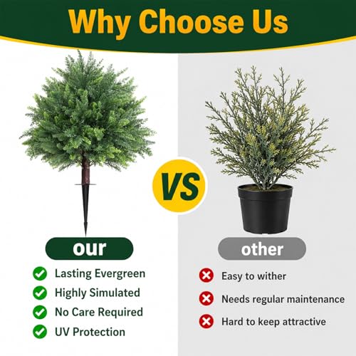 28'' Artificial Cedar Topiary Ball Trees - image 8