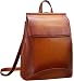 Heshe Womens Leather Backpack Casual Style Flap Backpacks Daypack for Ladies (Sorrel)