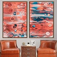2 Piece Framed Canvas Wall Art Organic Fluids Canvas Prints Home Artwork Decoration for Living Room,Bedroom - 16