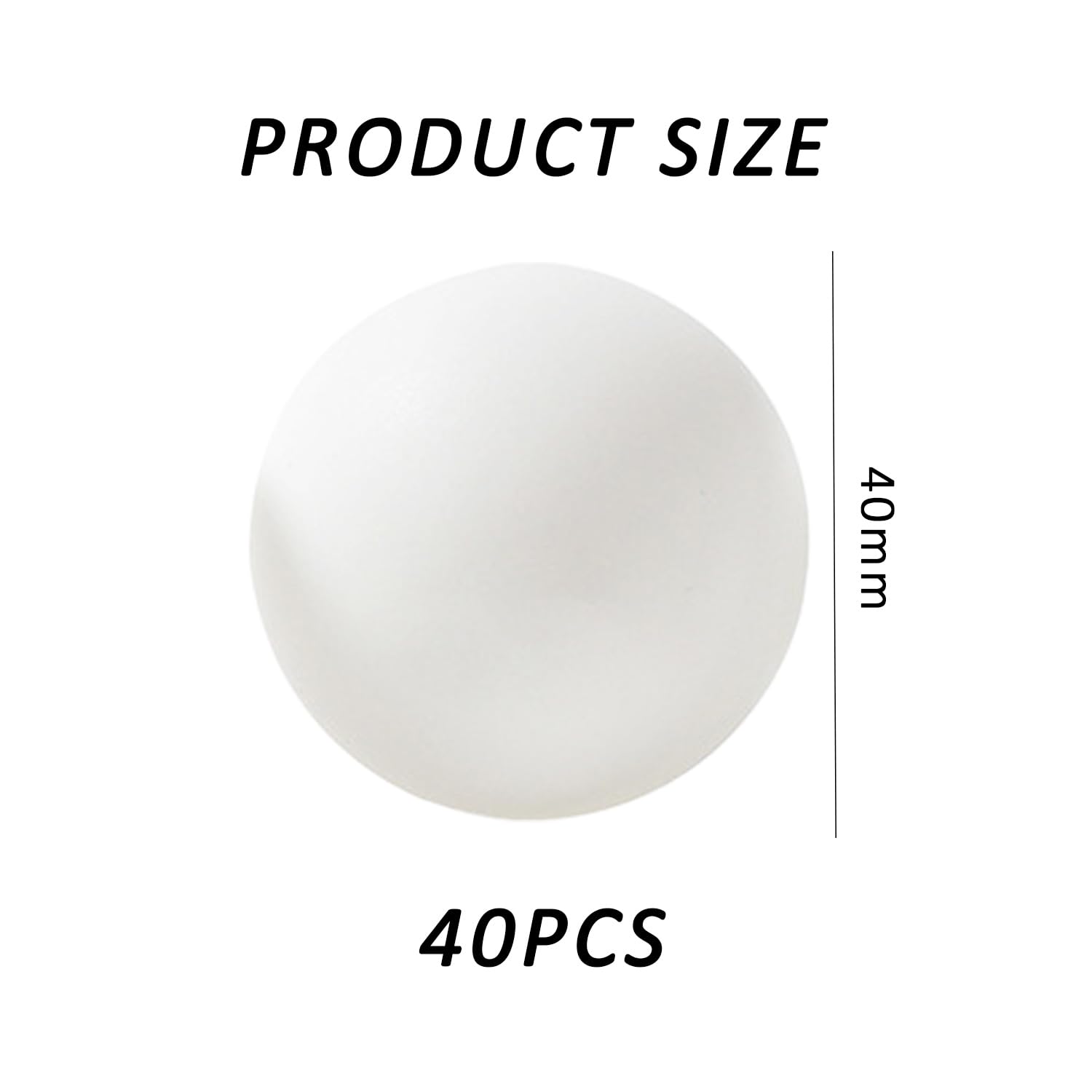 DUINIU 40 Pieces White Table Tennis Balls, Plastic, Seamless, Matte Texture for Sports Games, Parties, Swimming Pools - Image 2