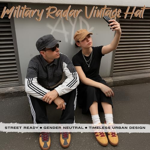 Image of Funky Junque Newsboy Hat for Women - Distressed Cadet Cap, Army Military Style Vintage Baseball Hat