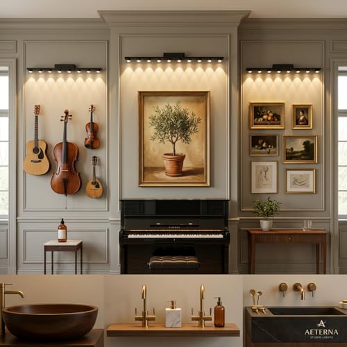 Image of 11-Head LED Mirror Wall Light 3-Color CCT (Warm + Natural + Cold White) Black Metal Vanity Bar Light for Bathroom Bedroom Living Room 90cm