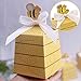 MeiMeiDa 30 Pack Bumble Bee Candy Boxes Treat Boxes Paper Beehive Gift Box with Ribbon for Bee Party Decoration Bee Birthday Baby Shower Favors Supplies