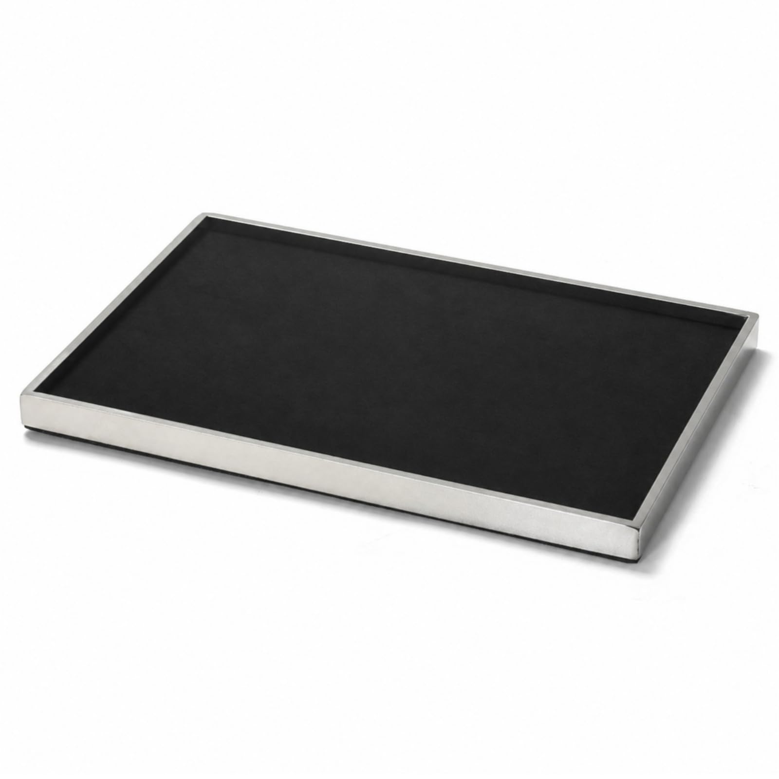predolo Plateau pour Bijoux Plat, Argent Et Noir, Grand