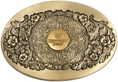 Indiana Metal Craft Kentucky Derby Icon Emblem Western Frame Brass Buckle for 1.5 inches -1.75 inches Belts. IMC-Retail