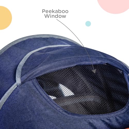 Image of Mee Mee Baby 2-in-1 Pram /Stroller Cum Rocker, with 3 Reclining Positions, Wheel Brakes, Reversible Handle, Water-Resistant Canopy, Spacious Storage Basket, and 5-Point Safety Harness (0-3 Yrs, Blue)