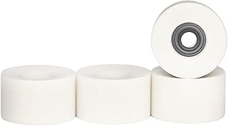 Teak Tuning Apex 61D Urethane Fingerboard Wheels - Cruiser Style, Bowl Shaped, 8.7mm Diameter - ABEC-9 Stealth Bearings - Made in The USA - Cream Colorway