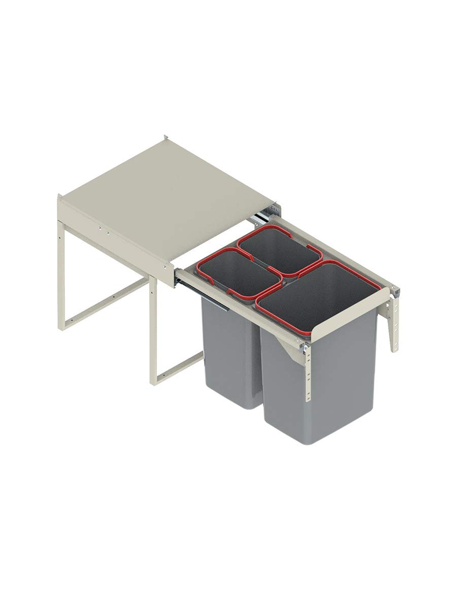 Rejs Recycle Bin Pull Out Kitchen Waste Bin 450Mm - 40 Ltr (Jc606m-3)
