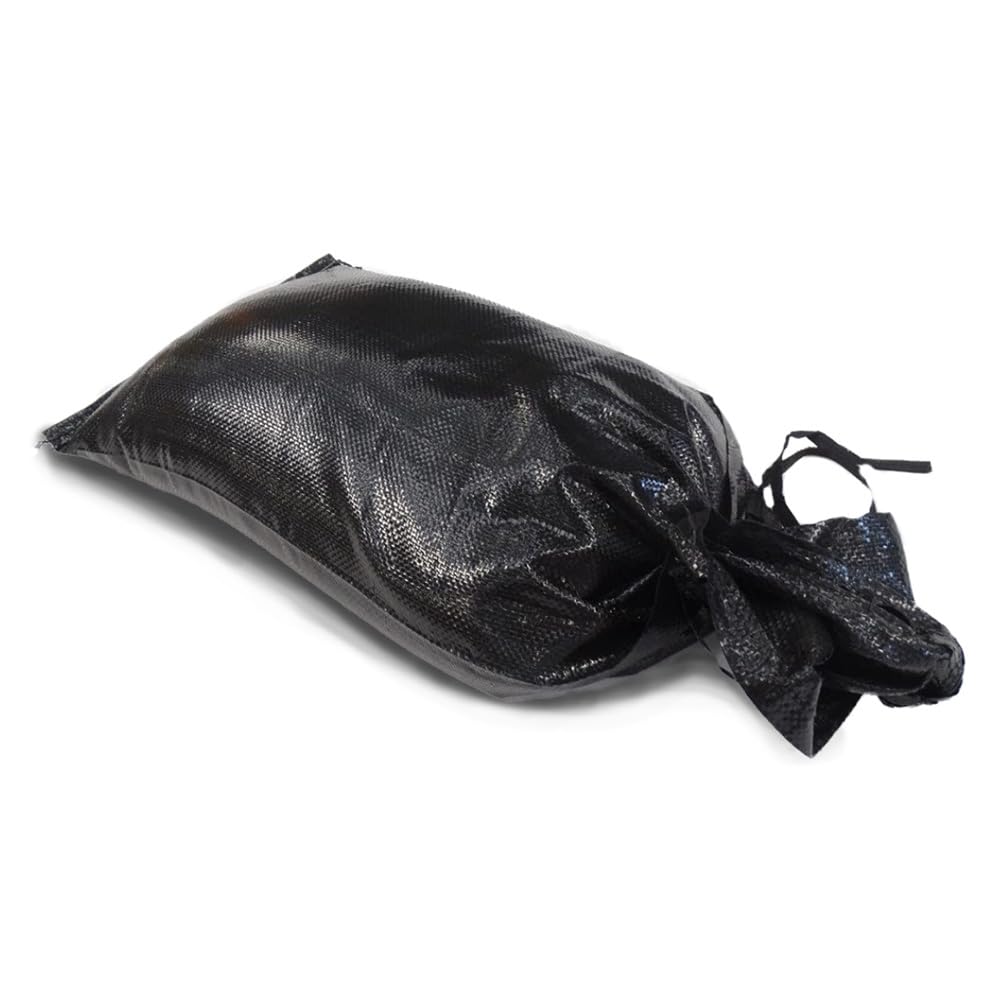 sackmaker FLOOD DEFENCE Heavy Duty Sandbags - White, Black & Yellow - UV Protected - Unfilled - Industrial Grade with Sunlight Protection (40, Black)
