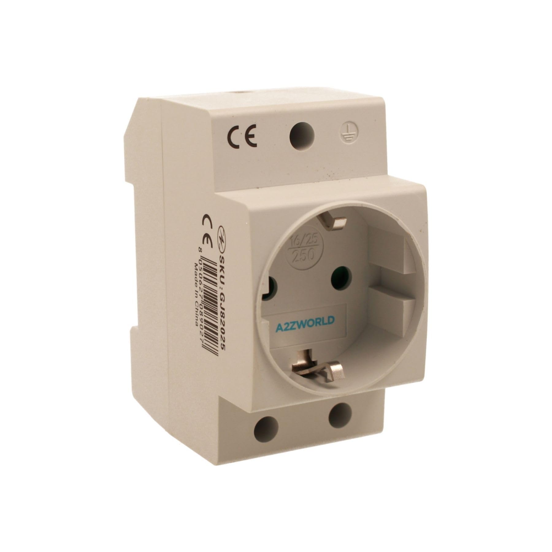 Presa Schuko Modulare 25A, Presa Da Guida DIN Per Quadro di Distribuzione, Occupa 2 Moduli DIN, AC 220V, IP20 IEC60884