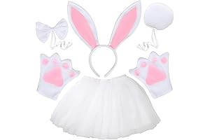 Bunny Costume for Girls 10-12: 5-Piece Easter Set Complete with Headband, Tail,...