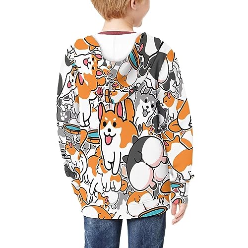 Image of Unisex Zipper Sweatshirt Boys Girls Hooded with 2 Pocket Pullover Hoodies for 6-16Y Kids