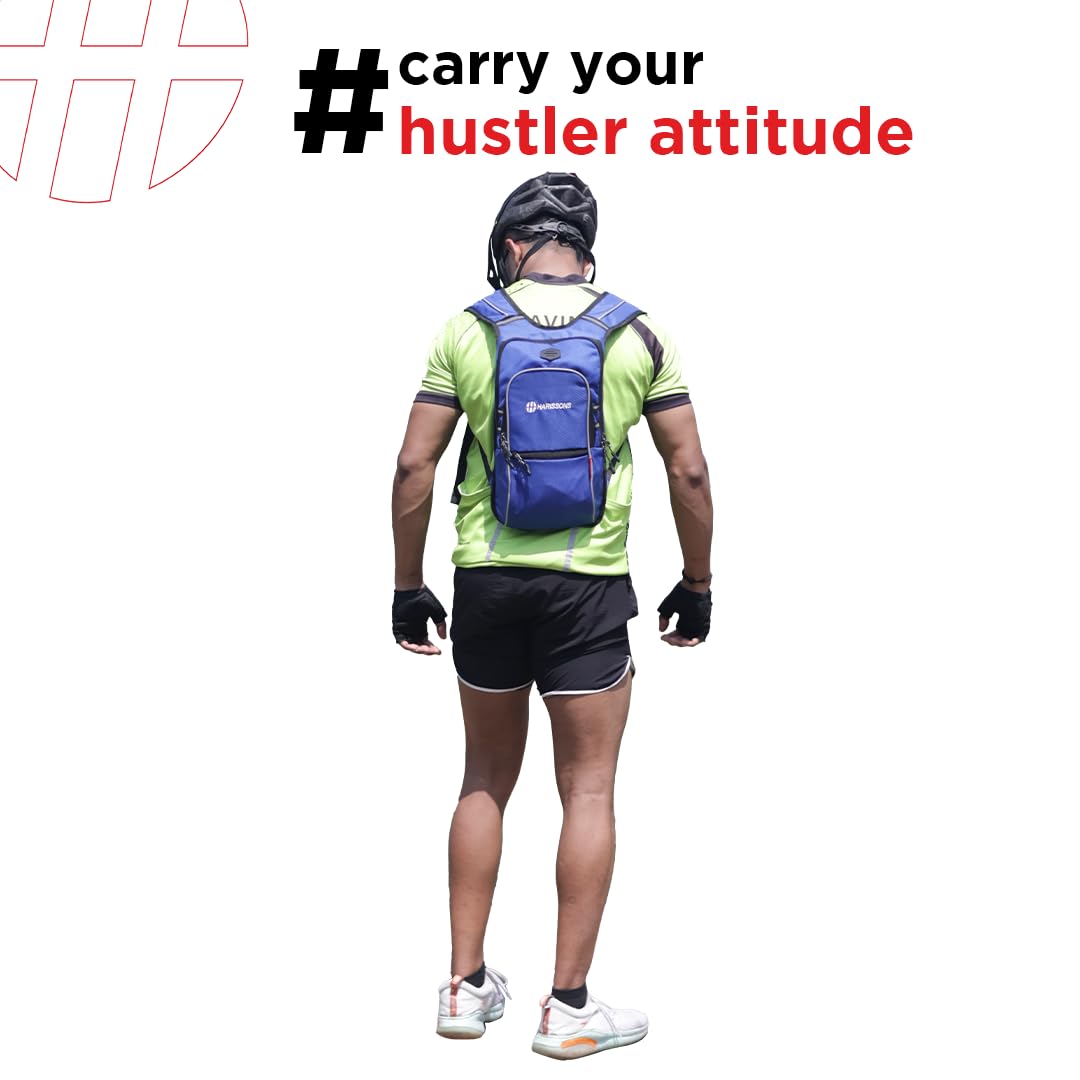 HARISSONS Knightrider Cycling Backpack 9L (Red) with built-in Hydration Bladder Pocket Sleeve | Quick-access Strap Pockets, Detailed Organizer & Lightweight | Sternum Support & Breathable Mesh Fabric 1
