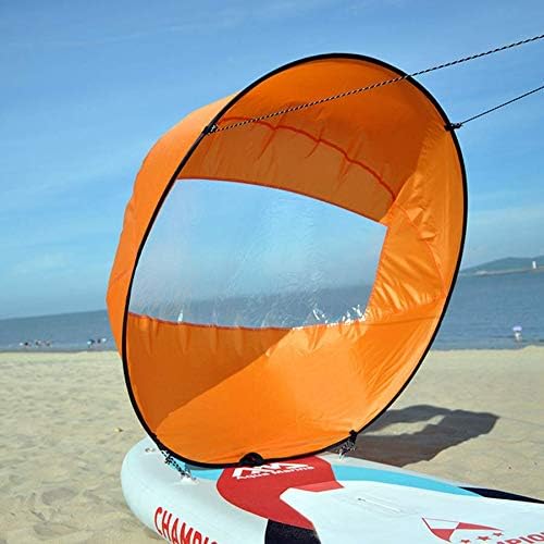 42inch Wind Sail, Fold-able Downwind Sail for Kayaks, Canoes, Inflatable Boats, Paddle Board (Orange)