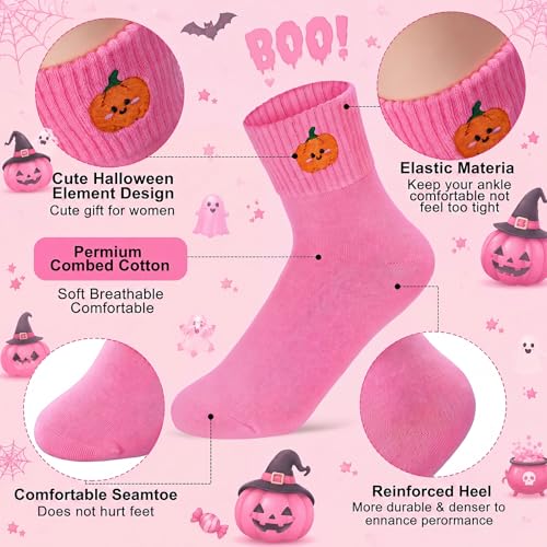 Image of Eurzom 10 Pairs Socks Womens Crew Elastic Ankle Length Cotton Socks Aesthetic Cute Lightweight Low Cut Gifts for Women