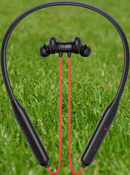 Wireless Neckband Earphones Low Latency ENC Calling Magnetic On Off Splashproof Sweatproof Flexible Body In Line Control Bluetooth Neckband Headset Stereo Sound Music Calls Black Earphones-image-43