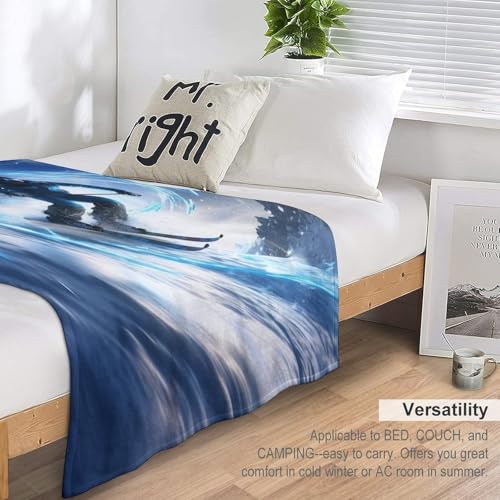 Manta de sofá de esquí grande de franela de 180x200 cm manta suave y cálida 7