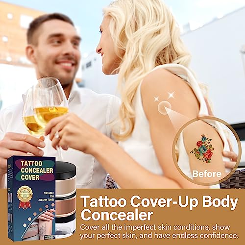 HOUNE Tattoo Cover Up, 2 Colors Tattoo Cover Up Makeup Waterproof Concealer(2x30ml)