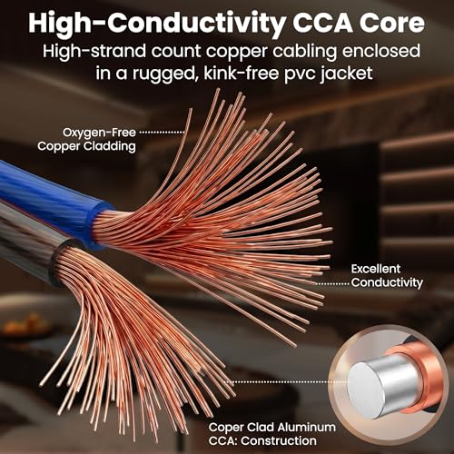 Cable de altavoz calibre 14 GearIT 2x2.5mm con aislamiento resistente 3