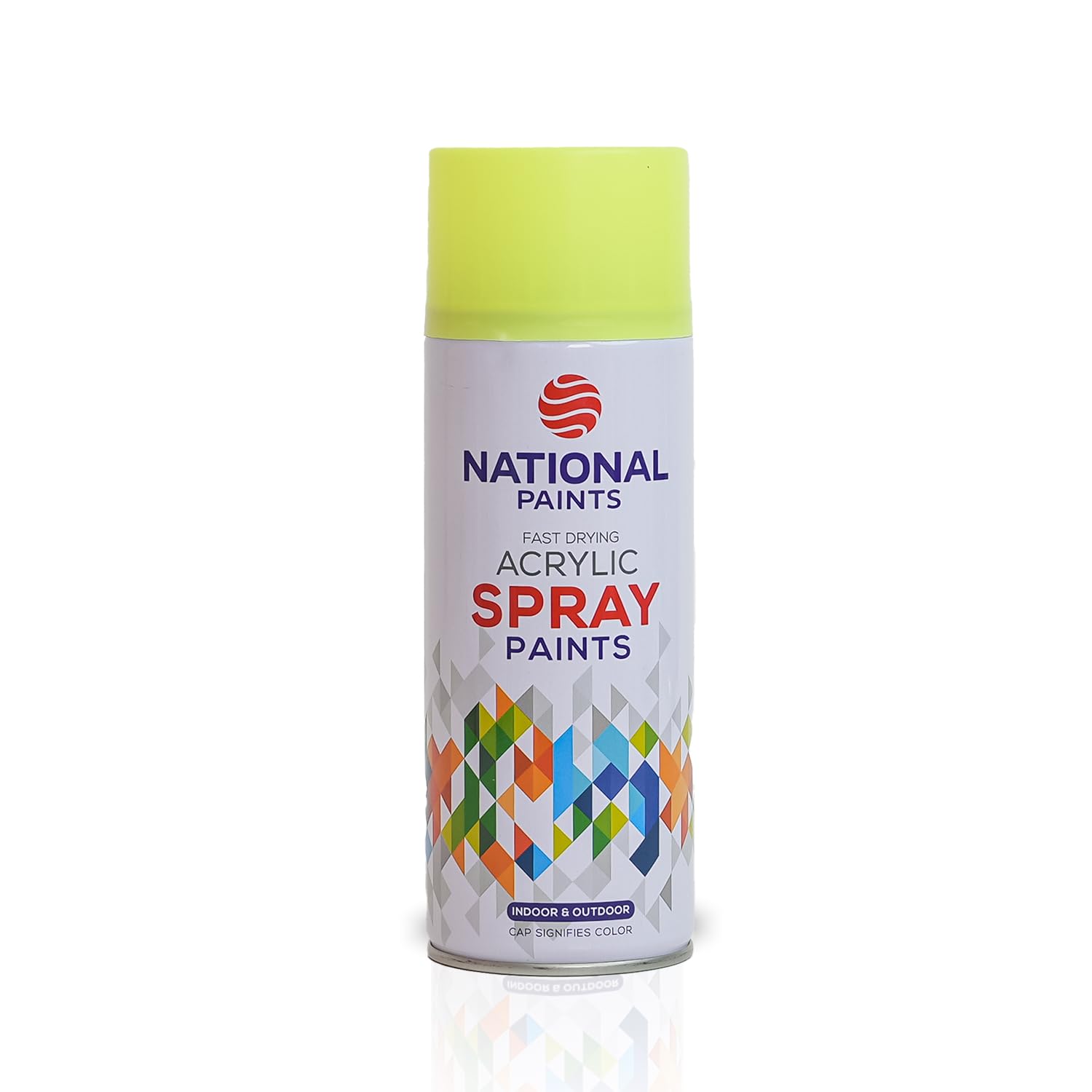 National Paints Fast Drying Acrylic Spray Paint - Fluorescent Yellow 345