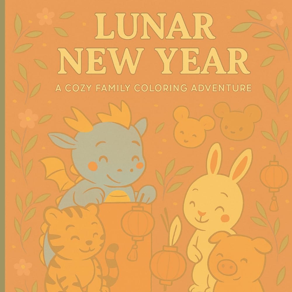 Lunar New Year: A Cozy Zodiac Family Coloring Book: Puffy Kawaii Animals, Lunar Traditions, and Whimsical Holiday Scenes for Relaxation & Joy