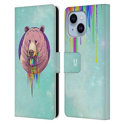 Housse iPhone 14 Plus ours arc-en-ciel Head Case Designs protection portefeuille pour trajets