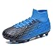 Hanani Boys Girls Soccer Cleats for Kids Football Shoes High Top Training Youth Football Cleats Outdoor/Indoor Athletic Turf Shoes Black Blue