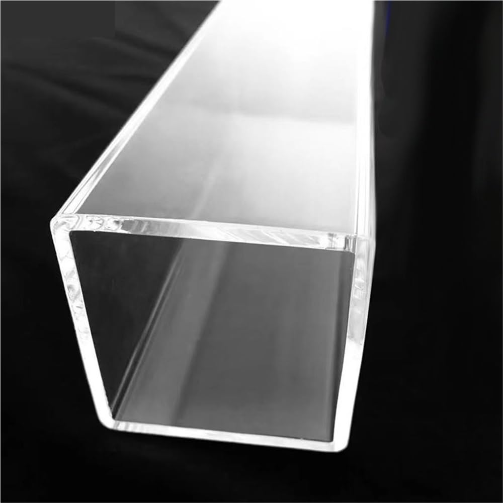 Tube carré en acrylique transparent 1 pièce, conduit creux Transparent en PMMA for projets personnalisés(240MMX60X60X3MM)