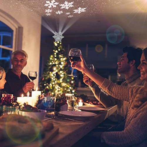 Yocuby Snowflake Christmas Tree Topper With Built-In Rotating Magic Ball, Silver/White Christmas Decoration, Led Treetop Projector For Crown Christmas Tree Ornament #TOP2