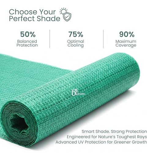 Image of Bio Blooms Agro India Pvt. Ltd. Nylon Gardening Shadenet and 90% Sun-Block Shade Cloth Net Mesh for Garden Patio & Plants - UV Treated, 3 x 10 Meters - Green