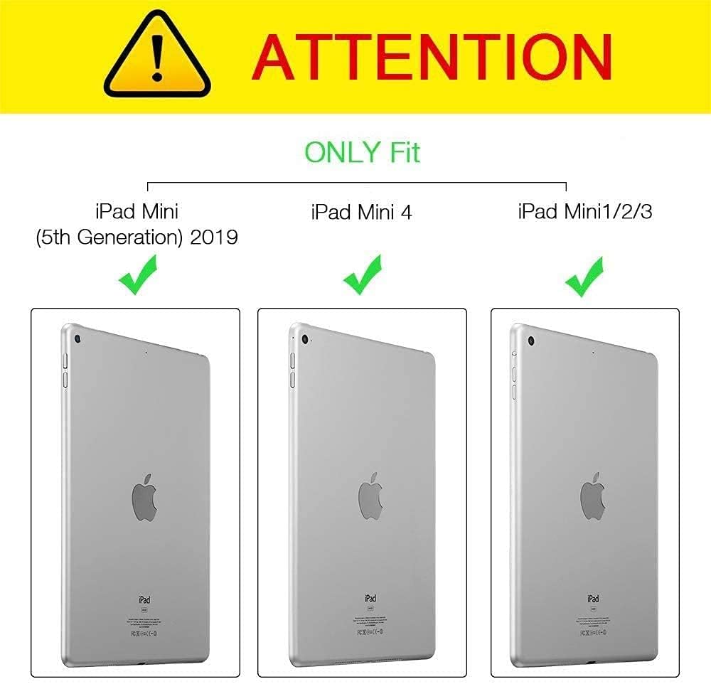 for iPad mini Case, iPad mini 1 2 3 4 5 Case and Coasters Set, PU Leather Folio Case Smart Cover with Stand & Auto Wake Sleep for iPad mini 5/4/3/2/1 - Flame Soccer image 5