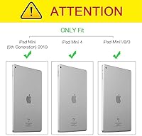 Vista 5 de Funda para iPad Mini, funda para iPad Mini 1, 2, 3, 4, 5, funda de piel sintética, funda inteligente con soporte y encendido automático para iPad
