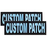 Dogline Custom Patch with Glitter Letters for Dog Vest Harness or Collar Customizable Bling Text Personalized Patches with Hook Backing Name Agility Service Dog ESA 2 Patches E Blue Text