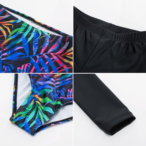 Image of GRACE KARIN Girls Long Sleeve Swimsuit Mermaid Bathing Suit Rash Guard Swimwear 4 Piece Size 5-12