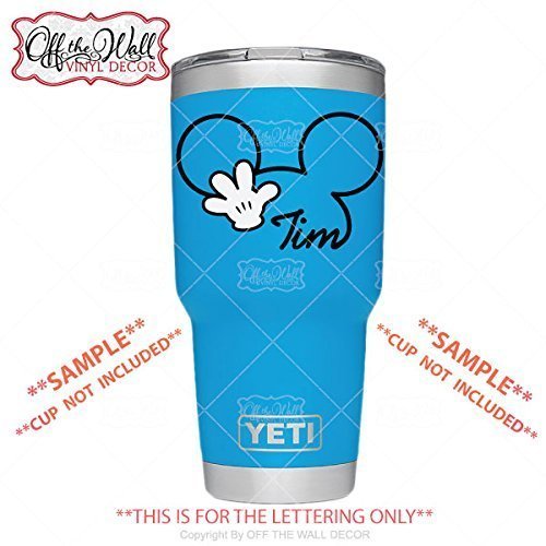 HandmadePERSONALIZED Mouse Hand Name Vinyl Decal Sticker - For Tumblers, Cups, Mugs and More!