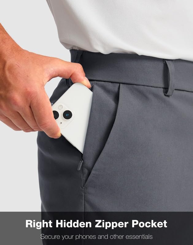 Men's Golf Shorts with 5 Pockets 11" Inseam Stretch Quick Dry Casual Work Dress Shorts for Men - Image 3